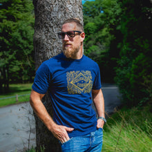 Load image into Gallery viewer, Biscuit T-Shirt - Unisex - Custard Cream - Navy - 44 Ideas