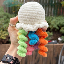 Load image into Gallery viewer, Crochet Baby/Children Plush Toy - UKCA Tested - Rainbow Jelly Fish - Paw in Hand Crafts