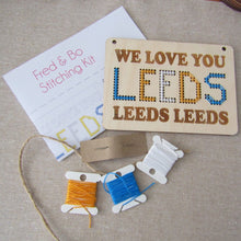 Load image into Gallery viewer, DIY Embroidery Kit- We Love You Leeds, Leeds, Leeds - Fred & Bo - Yorkshire Gifts