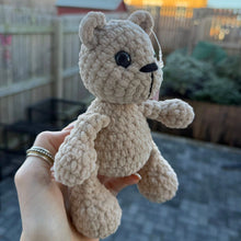 Load image into Gallery viewer, Crochet Baby/Children Plush Toy - UKCA Tested - Small Beige Teddy - Paw in Hand Crafts
