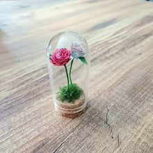 Load image into Gallery viewer, Hand Rolled Double Paper Rose in Mini Glass Cloche - Lots of colours - Flowers by Laurzy
