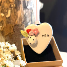 Load image into Gallery viewer, Ceramic Heart Hanging Plaque - Mum - Strawberry Lane Studio - Mothers Day / Mum Birthday
