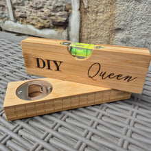 Load image into Gallery viewer, Etched Bamboo Spirit Level and Bottle Opener - DIY Queen - Woodsmiths Family Business