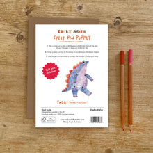 Load image into Gallery viewer, Dinosaur Split Pin Puppet A5 Birthday Greeting Card - Make your own Dinosaur Puppet - Emily Nash Illustration