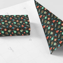 Load image into Gallery viewer, Bauble Noire Wrapping Paper and Matching Gift Tag - sustainable & eco-friendly - Curlicue