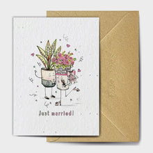 Load image into Gallery viewer, Wildflower Seed Plantable Card - Just Married - Wedding Card - The Seed Card Company