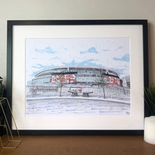 Load image into Gallery viewer, Emirates Stadium Print - Arsenal FC - A4 print - Art by Arjo