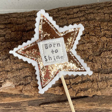 Load image into Gallery viewer, Sparky Stars on Sticks - Cake Toppers - Decorations - Birthday Girl - 21st Birthday - 50th Anniversary - Best Teacher - Quirky Threads Art