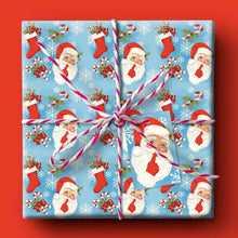 Load image into Gallery viewer, Secret Santa Wrapping Paper and Gift Tags Pack - 3 Sheets and Tags Pack - Recycled, sustainable & eco-friendly gift wrapping - Curlicue