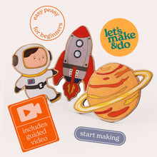 Load image into Gallery viewer, Crafting Kit for Kids - Paint Your Own Wooden Space Explorers Craft Kit - Let's Make & Do