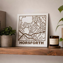 Load image into Gallery viewer, Wooden Street Map Art - Horsforth - Engraved Street Map - Fred & Bo
