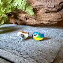 Load image into Gallery viewer, Blue Tit Stud Earrings - Natural Cork Jewellery - Incorknito Designs