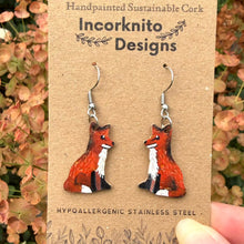 Load image into Gallery viewer, Fox Hook Earrings - Natural Cork Jewellery - Incorknito Designs