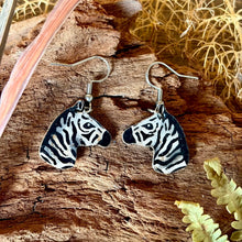 Load image into Gallery viewer, Zebra Hook Earrings - Natural Cork Jewellery - Incorknito Designs (Copy)