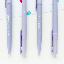 Load image into Gallery viewer, Pen - Get Shit Done - Lilac Recycled Eco Ballpoint Pen - Positive Stationery - Jeff and The Squirrel