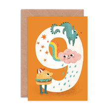 Load image into Gallery viewer, Age Nine Crazy Critters Greeting Card = 9th Birthday - Emily Nash Illustration