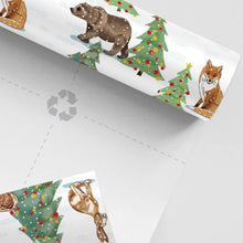 Load image into Gallery viewer, Winter Woodland Wrapping Paper and Matching Gift Tag - Recycled, sustainable & eco-friendly - Curlicue