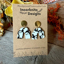 Load image into Gallery viewer, Ghost Print Wavy Arches Earrings - Natural Cork Jewellery - Incorknito Designs