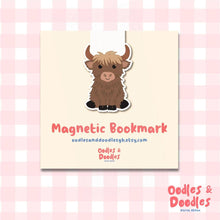Load image into Gallery viewer, Bookmark - Highland Cow Magnetic Bookmark - Book Lover Gift - Oodles & Doodles