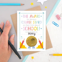 Load image into Gallery viewer, First Day of School Certificate Card - Super Star Certificate - Joanne Hawker