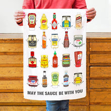 Load image into Gallery viewer, Tea Towel - May the Sauce be With You - Funny Sauces Tea Towel - Of Life & Lemons