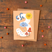 Load image into Gallery viewer, Age Three Crazy Critters Greeting Card - 3rd Birthday - Emily Nash Illustration