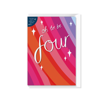 Load image into Gallery viewer, Oh to be Four – 4th Birthday Milestone Card - Crafty Project and Greetings card in one - Two For Joy Illustration
