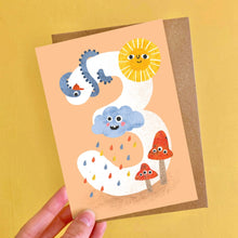 Load image into Gallery viewer, Age Three Crazy Critters Greeting Card - 3rd Birthday - Emily Nash Illustration