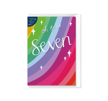 Load image into Gallery viewer, Oh to be Seven – 7th Birthday Milestone Card - Greetings Card and Crafty Project - Two for Joy Illustration