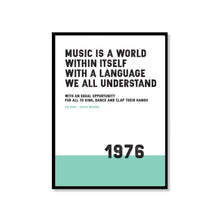 Load image into Gallery viewer, Song Lyrics Print - Sir Duke - Stevie Wonder - 1976 - JAM Artworks