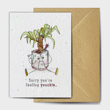 Load image into Gallery viewer, Wildflower Seed Paper Plantable Greetings Card - Get Well Card - Feeling Yucckie = Plant Puns - The Seed Card Company