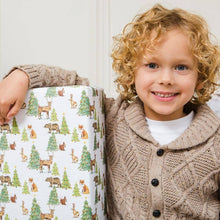 Load image into Gallery viewer, Winter Woodland Wrapping Paper and Matching Gift Tag - Recycled, sustainable & eco-friendly - Curlicue