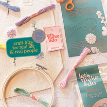 Load image into Gallery viewer, Craft Kit - Learn To Sew Your Own Embroidered Flowers Craft Kit - Beginners Sewing Kit - Let's Make & Do