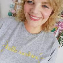 Load image into Gallery viewer, Embroidered Sweatshirt / Jumper - Light Grey - Hello Sunshine - JordanLovellA
