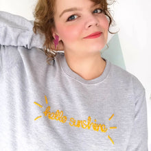 Load image into Gallery viewer, Embroidered Sweatshirt / Jumper - Light Grey - Hello Sunshine - JordanLovellA