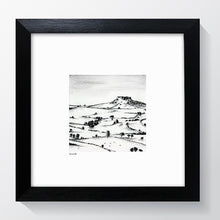 Load image into Gallery viewer, Almscliffe Crag - Pencil Drawn Illustration - Square Print - 2 sizes available - Carbon Art