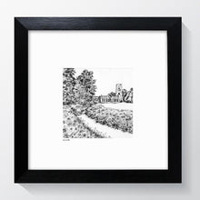 Load image into Gallery viewer, Fountains Abbey - Pencil Drawn Illustration - Square Print - 2 sizes available - Carbon Art