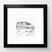 Load image into Gallery viewer, Ingleborough - Three Peaks - Pencil Drawn Illustration - - 2 sizes - Square Print - Carbon Art