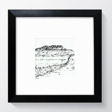 Load image into Gallery viewer, Pen-y-ghent - Three Peaks - Pencil Drawn Illustration - 2 sizes - Square Print - Carbon Art