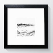 Load image into Gallery viewer, Runswick Bay - Pencil Drawn Illustration - Square Print - Carbon Art