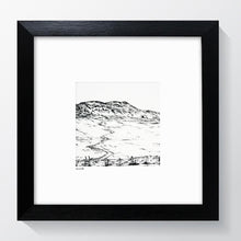 Load image into Gallery viewer, Whernside - Three Peaks - Pencil Drawn Illustration - 2 sizes - Square Print - Carbon Art
