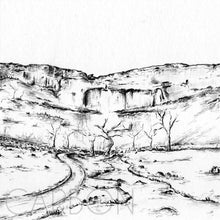 Load image into Gallery viewer, Malham Cove - Pencil Drawn Illustration - 2 sizes - Square Print - Carbon Art