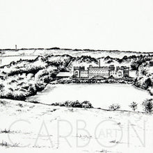 Load image into Gallery viewer, Harewood House - Pencil Drawn Illustration - 2 sizes available - Square Print - Carbon Art