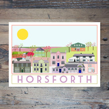 Load image into Gallery viewer, Horsforth Postcard - tourism poster inspired - Sweetpea and Rascal - Yorkshire Greetings