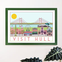 Load image into Gallery viewer, Visit Hull Landmarks Travel inspired poster print - Sweetpea & Rascal - Yorkshire prints