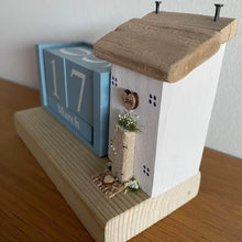 Load image into Gallery viewer, Perpetual Calendar with Wooden Cottage - Blue - Tina's Lovely Creations