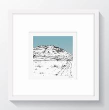 Load image into Gallery viewer, Ingleborough - Limited Edition Print - Three Peaks - Pencil Drawn Illustration - Square Print - Carbon Art