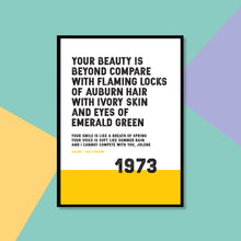 Load image into Gallery viewer, Song Lyrics Print - Jolene - Dolly Parton - JAM Artworks