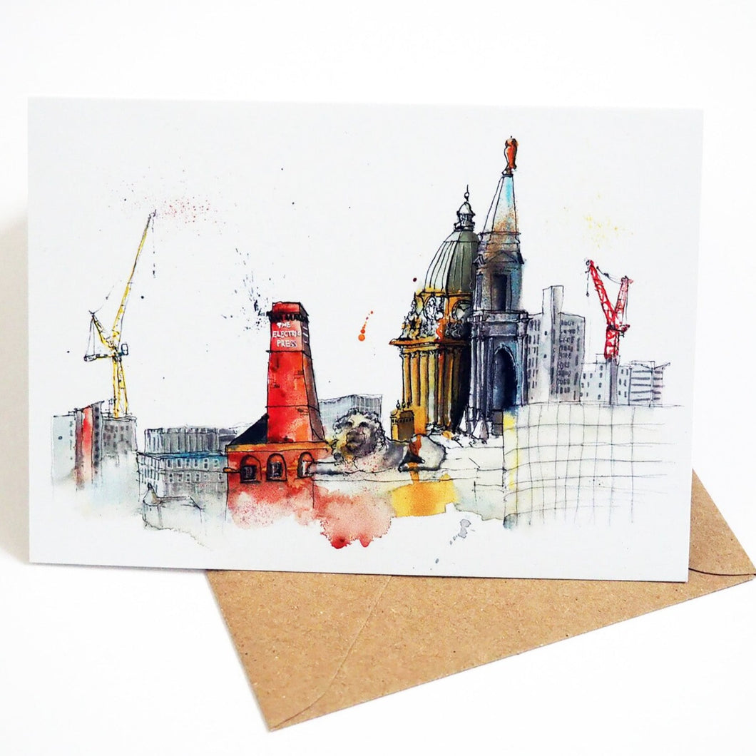 Greetings Card - Leeds Skyline - Yorkshire Art - Tim Gomersall Art & Illustration