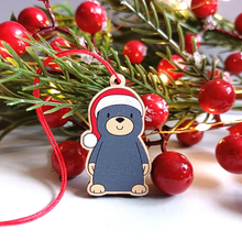 Load image into Gallery viewer, Wooden Christmas Decoration - Mole - By Kate Elford